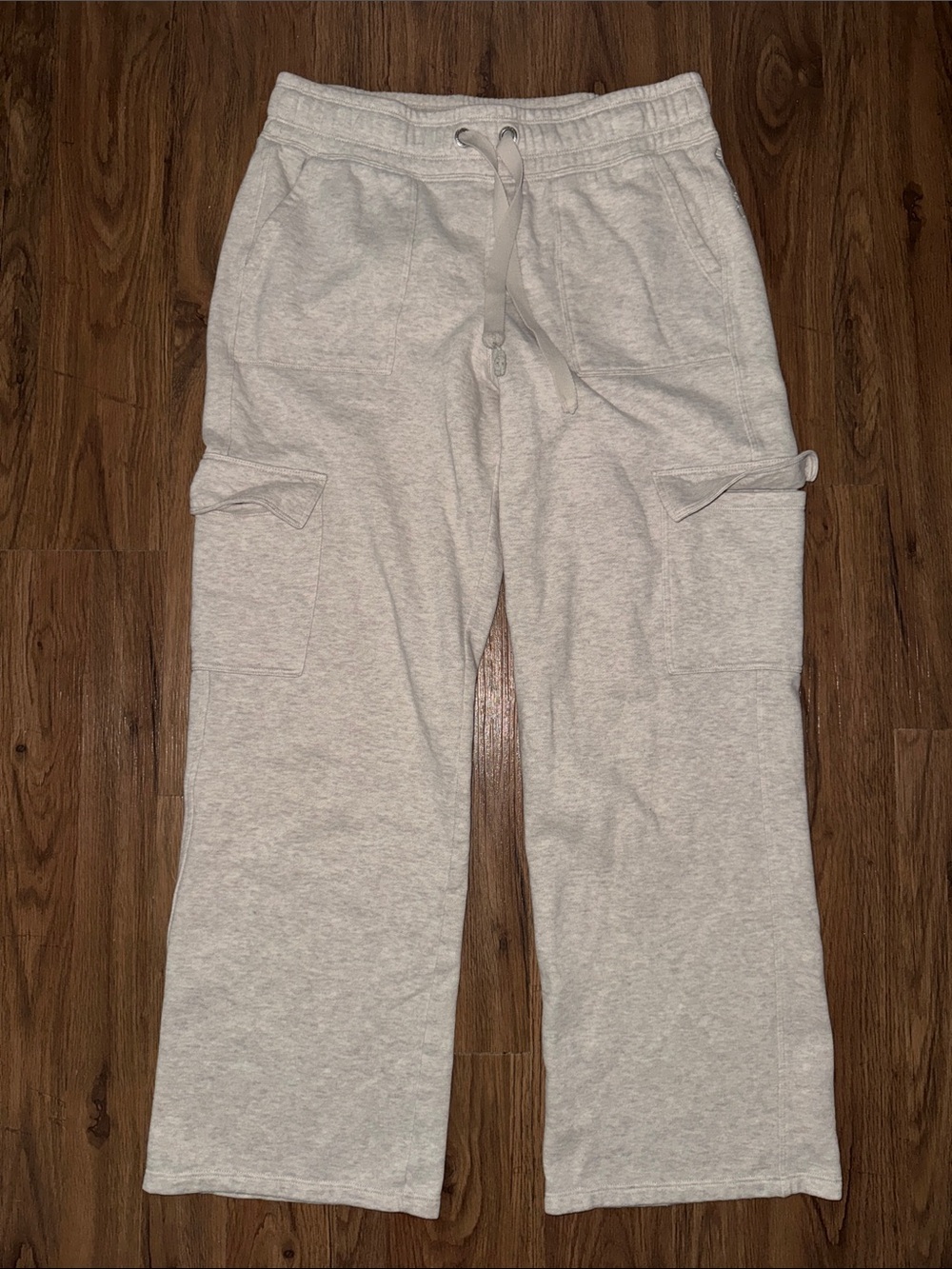 Women’s Light Tan Cargo Sweatpants with Drawstring